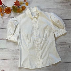 White high neck Victorian blouse, EGL, gothic Lolita, Steampunk